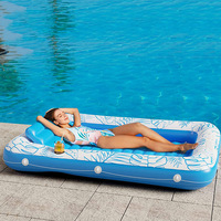 Lit à eau gonflable hamac PVC flotteur de piscine inclinable flottant avec porte-gobelet pour piscine et spa