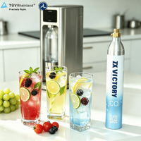 Bouteille de CO2 vide en aluminium AA6061 ZX 0,6 L certifiée TPED DOT pour machine à soda, réservoir de CO2 rechargeable pour boissons