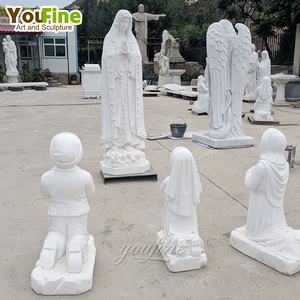 Estatua de Nuestra Señora de Fátima de Tamaño Real en Mármol Blanco, Tallada a Mano, Virgen María para Decoración de Jardín o Iglesia - Product Image 5