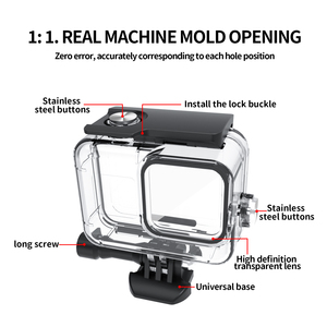 Venta caliente negro <span class=keywords><strong>Go</strong></span> <span class=keywords><strong>Pro</strong></span> <span class=keywords><strong>Hero</strong></span> <span class=keywords><strong>8</strong></span> carcasa de buceo funda protectora impermeable de alta calidad - Product Image 3