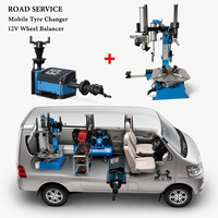 Démonte-pneus pneumatique et machine d'équilibrage de roues 12V pour service routier, atelier mobile, réparation de pneus et équilibrage de roues