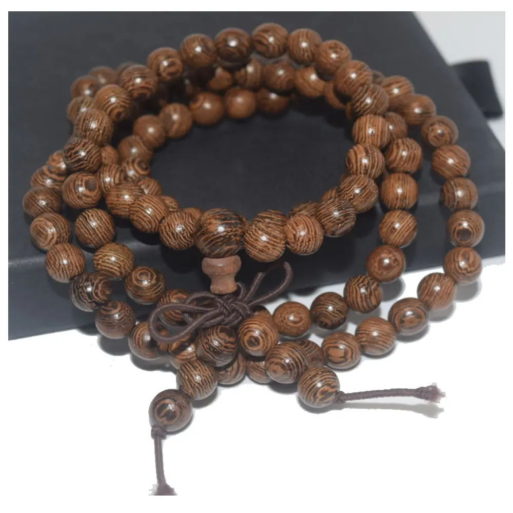 Unisex Natural Wenge 6mm 108 mala prayer beads Buddhist bead Necklace Bracelet Wood Meditation Rosary men fashion jewelry