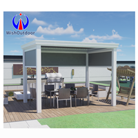 Pergola motorisée en aluminium pour l'extérieur, pergola à lames orientables, pergola imperméable, pavillon de jardin moderne