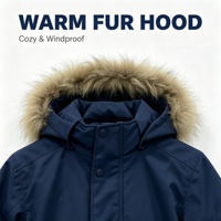 Combinaison de ski pour enfants personnalisée, une pièce, avec capuche en fourrure, imperméable, coupe-vent, chaude, fermeture éclair, pour garçons et filles, combinaison de neige