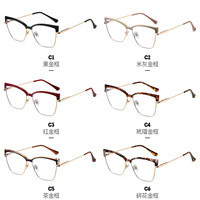 Nouvelles Lunettes Anti-Lumière Bleue Tendance à Verres Photochromiques, Monture Double Pont en Métal Creux TR90, Compatibles avec des Verres de Myopie