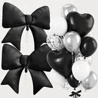 Kit de ballons en aluminium en forme de cœur avec grand nœud mignon et ballons en latex pastel pour révélation du sexe, fête prénuptiale, décoration d'anniversaire