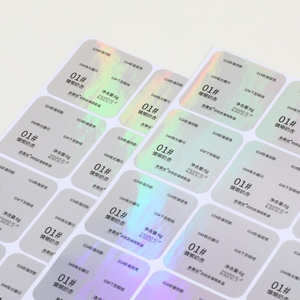 Eco-Friendly Waterproof Shiny Silver Label <b>Sticker</b> Die Cut Perfume Cosmetic Sealing Holographic Laser Labels <b>Stickers</b> - Product Image 2