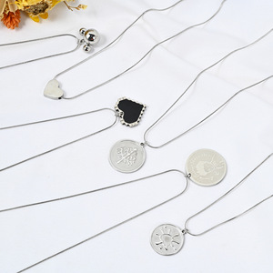 Collar con Colgante de Acero Inoxidable, Forma de Corazón, Cadena Circular Irregular, Joyería de Moda Unisex - Product Image 1