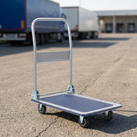 Carretilla de Plataforma Plegable con Superficie Recubierta en Polvo, Capacidad de 150 kg, Carretilla Plana Industrial para Transporte de Mercancías