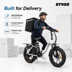 Bicicleta Eléctrica de Carga DT450 de 20 Pulgadas, Motor Trasero de 48V 500W, Cuadro de Acero, Freno de Disco, 7 Velocidades, Bicicleta para Entregas y Desplazamientos - Product Image 1