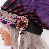 Serre-tête ajustable en plumes naturelles, fait main, style indien, accessoire de costume pour fête à thème et scène