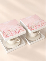 Sac cosmétique en cuir imprimé personnalisé, rose, floral, organiseur de maquillage, sac de rangement pour soins de la peau, boîte d'emballage en acrylique pour coffret de thé et café du Ramadan