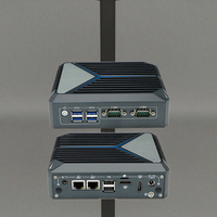 Mini PC industriel N100, SSD M.2, 6 USB, 2 RS232, 2 LAN, 2 audio, sans ventilateur, certifié CE, pour Linux et Windows OS, en boîte, options AU/US