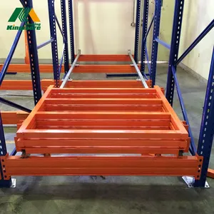Sistema di stoccaggio ad alta densità robusto e resistente rack per pallet push back resistente