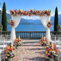 Chemin de table floral artificiel tropical et coloré pour arche de mariage et décoration de scène