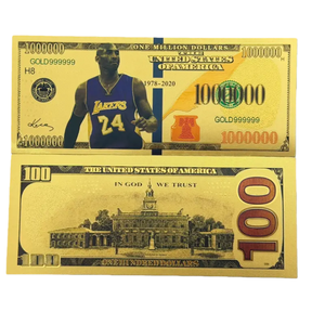 2026 NBA Gran Venta Billete <span class=keywords><strong>de</strong></span> <span class=keywords><strong>100</strong></span> Dólares <span class=keywords><strong>de</strong></span> Kobe Bryant, Billete Metálico Grabado <span class=keywords><strong>de</strong></span> Deportes Americanos para Navidad - Product Image 4