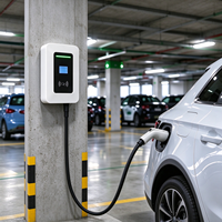 Chargeur EV de niveau 2 7 kW, borne de recharge murale domestique avec carte RFID, prise Type 2, écran LED, étanche IP65, pour garage résidentiel