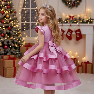 Robes de fête pour filles, bleues, élégantes, bouffantes, superposées, pour filles de <span class=keywords><strong>6</strong></span> ans, respirantes, robes de nuit pour enfants - Product Image 2