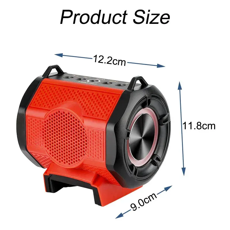 Speaker For Mil waukee/Mak ita/Dew alt Bos ch 18-20V Li-ion Battery With USB Type-C Port Bluetooth-compatible Player Loudspeaker