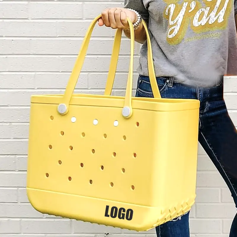 Manufactures Custom Wholesale EVA Handbag Quality Rubber Silicone EVA Foam Beach Tote Bag For Women