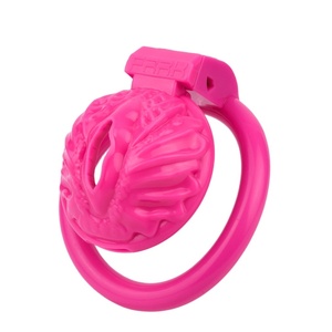 Jaula de Castidad Masculina FRRK Sissy Pink Pussy Cock Cage, Dispositivo de Castidad con Anillos para Pene, Juguete Sexual BDSM para Esclavos, 18+, Gay, Femboy - Product Image 1