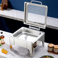 Plateau chauffant pour buffet 9L et 6L, chauffe-alcool en acier inoxydable, mode éco économe en énergie, 24 heures, pour usage hôtelier et petit-déjeuner