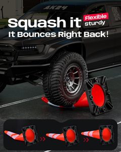 กรวยจราจร BATTIFE ขนาด 28 นิ้ว, กรวยนิรภัยสีส้มทำจาก PVC สำหรับการควบคุมการจราจร, กิจกรรมก่อสร้าง, ทางรถวิ่ง, และลานจอดรถ - Product Image 4