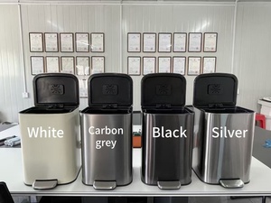 18L Vierkante Eco-vriendelijke Hotel RVS Voetpedaal Prullenbak Grote Opening Afvalbak Opslag Emmer Afvalbak - Product Image 3