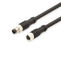 Connecteur étanche M12 en métal droit et coudé, 2-6 broches, mâle et femelle, avec contact en cuivre pour aviation