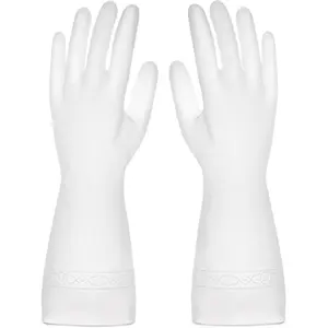 PVC Kitchen white colour cleaning household dish washing gloves