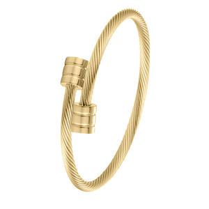 Chine Simple 18K Plaqué <span class=keywords><strong>Or</strong></span> Argent Noir <span class=keywords><strong>bracelet</strong></span> <span class=keywords><strong>en</strong></span> acier inoxydable inoxydable Fil Torsadé Fil <span class=keywords><strong>Bracelet</strong></span> - Product Image 6