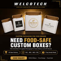 Boîte d'emballage en carton ondulé WELCOTECH, impression personnalisée, revêtement UV, doublure en mousse, boîte d'expédition en gros pour vêtements et cadeaux
