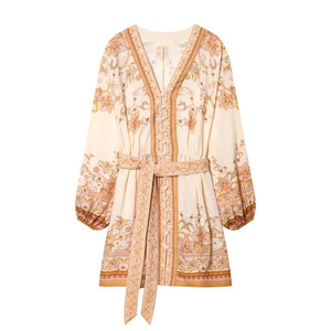 TAOP&ZA Abito Elegante da Donna 2026 Nuova Collezione <span class=keywords><strong>Primavera</strong></span> alla Moda e Unico con Scollo a V Stile Resort e Maniche a Lanterna 1321000 90491 - Product Image 1