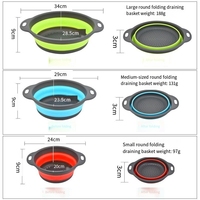 Ronde Vormbare Opvouwbare Vergietset, Silicone Vergiet, Fruit- en Groentewasfiltermandje