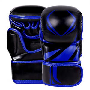 Guantes de Boxeo MMA de Cuero PU con Logotipo Personalizado al por Mayor, Guantes de Entrenamiento Profesionales de Medio Dedo con Cierre de Gancho y Bucle para Boxeo - Product Image 3