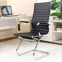 Chaise de bureau moderne en cuir à dossier haut pour salle de conférence, chaise de direction simple pour salle d'attente, mobilier personnalisable en gros