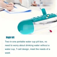 Bouteille d'eau portable avec boîte à pilules intégrée pour médicaments, vitamines, idéale pour l'extérieur, la salle de sport, le fitness, le camping et les voyages