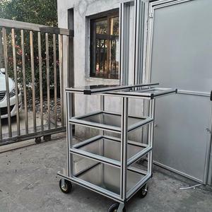 Mobile Tool Alloy Trolley Aluminum Profile Push <strong>Cart</strong> Flat <strong>Cart</strong> Assembly - Product Image 5