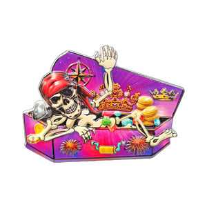 Imán de Resina para Refrigerador con Calavera Pirata, Recuerdo 3D de Jolly <span class=keywords><strong>Roger</strong></span> con Timón de Barco, Adhesivo para Refrigerador de Estilo Gótico - Product Image 3
