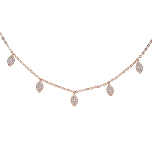ROND <span class=keywords><strong>Marquise</strong></span> 5A étincelant bling zircone cubique plaqué or rose mode femmes tour de cou déclaration oeil charme mode cz collier - Product Image 4