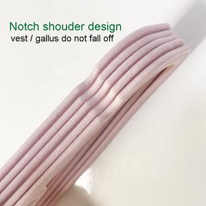 Lot de 50 cintres antidérapants en velours rose durables Ganchos Perchas Para cintres en tissu floqué avec barre d'attache - Product Image 5