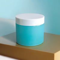 Pot à crème double paroi en PP de 200g, bleu, à paroi épaisse, flacon givré pour gommage, crème pour les mains, masque, emballage cosmétique