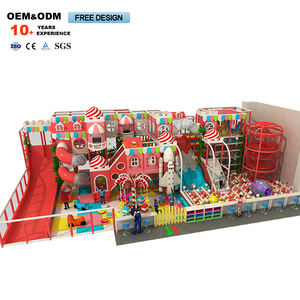 Distributeur d'équipement de terrain de jeu de toboggan de château sur le thème des bonbons rouges d'intérieur pour les communautés pour le jeu des enfants - Product Image 1