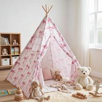 Tente de jeu tipi en toile de coton pliable pour enfants, idéale comme coin lecture intérieur – Vente en gros