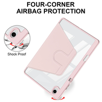 Étui de protection fin en cuir avec coque arrière transparente rotative en acrylique pour tablette Samsung Galaxy Tab S11 2025