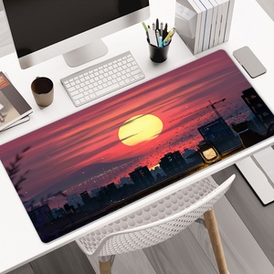 Custom City Sunset <b>Large</b> Waterproof Non-Slip Rubber Base <b>Desk</b> Mat Big Extended Gaming Mouse Pad with Stitched Edges for Office - Product Image 1