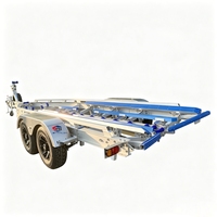 Remorque bateau en aluminium robuste à double essieu haute capacité de 28 pieds équipée de freins à disque hydrauliques