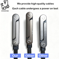 Nouveau câble de charge rapide 240W 2026 avec support de téléphone, câble tressé en nylon USB C Type C, câble de données PD3.1 avec puce E-MARKER pour iPhone 17
