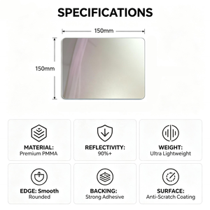 Tuiles murales en miroir acrylique autocollantes carrées arrondies en gros pour la décoration intérieure, le bricolage et l'ornement de salle de bain - Product Image 2