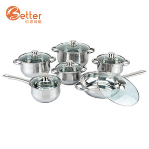 Sıcak satış paslanmaz çelik mutfak tencere seti 304 paslanmaz 12 adet mutfak - Product Image 2